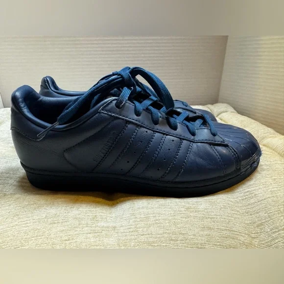 adidas Shoes Adidas Superstar Glossy Toe Dark Blue Leather